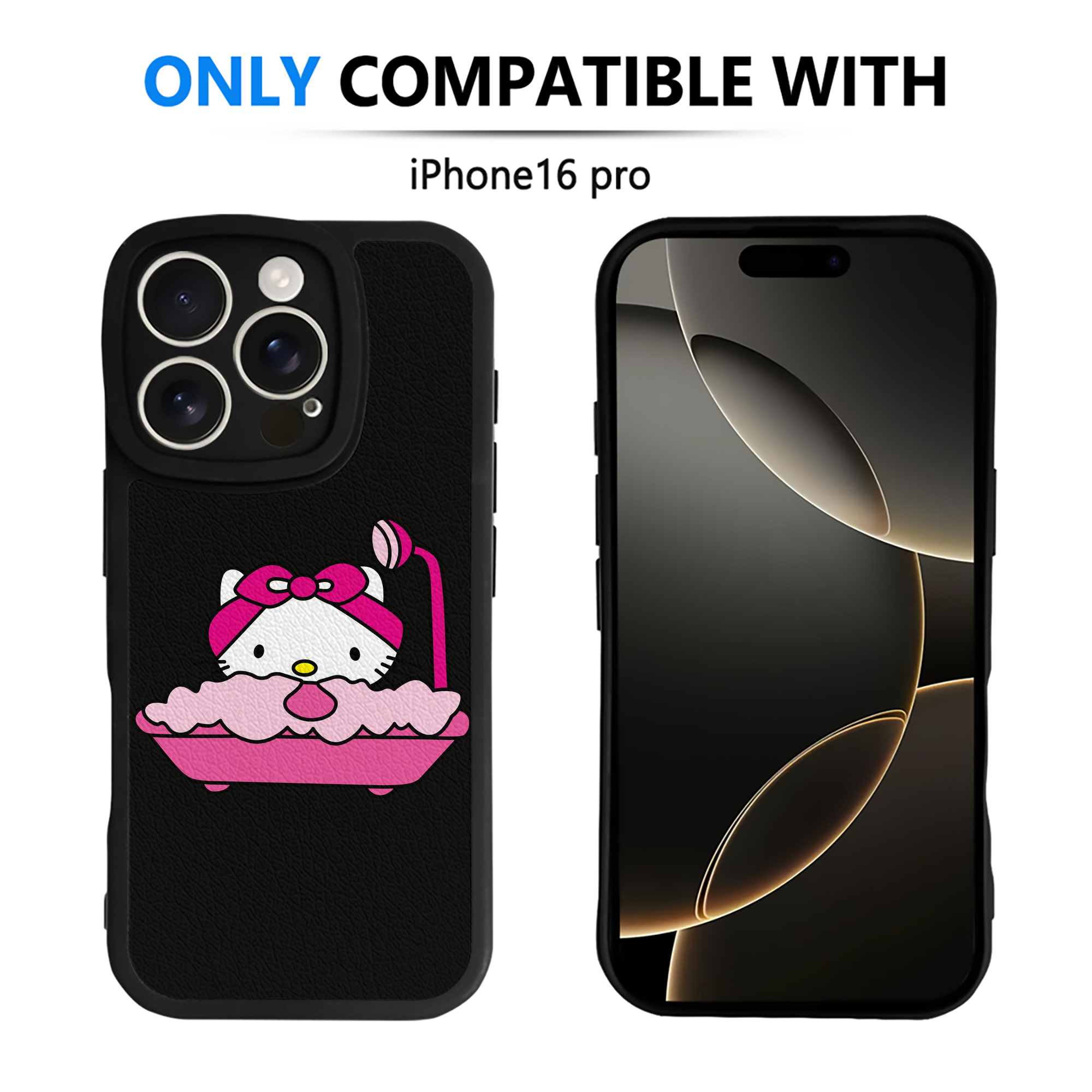 （画像用） Hello Kitty ハローキティ 【iPhone 16シリーズ対応】シリコンスマホケース（レザー調） 材質：シリコン